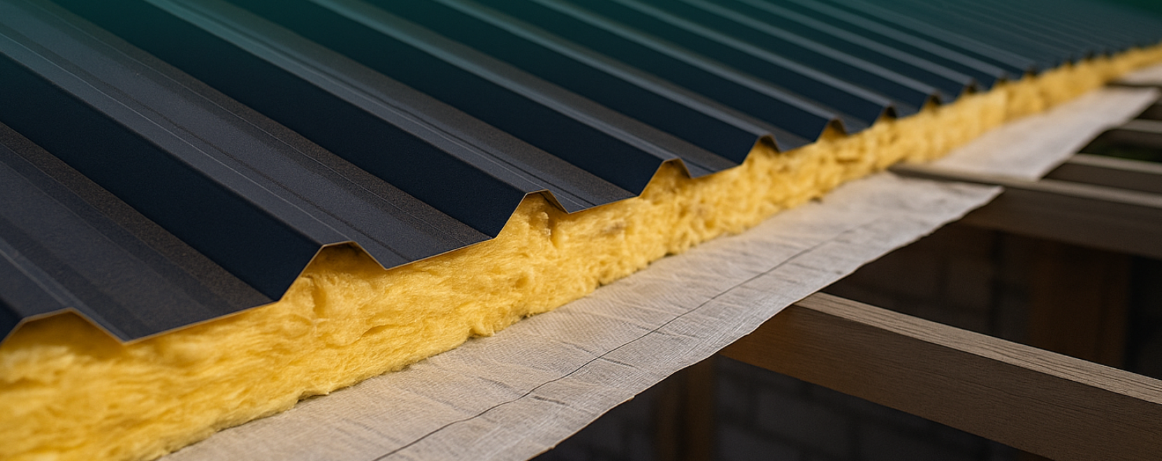 Hőszigetel&eacute;s a trap&eacute;zlemez al&aacute;