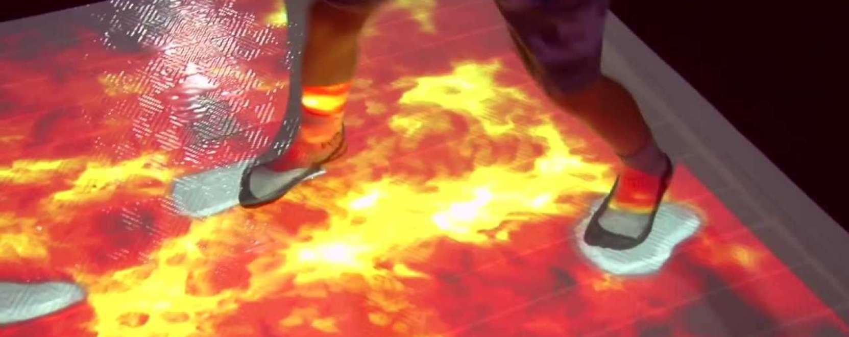 Vet&iacute;tsen digit&aacute;lis j&aacute;t&eacute;kteret a szoba padl&oacute;j&aacute;ra